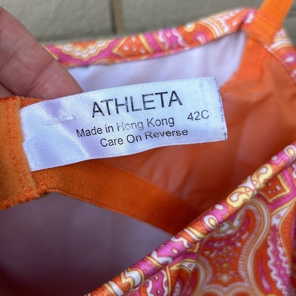 Athleta Paisley Tankini Top Swim Beach Spring Summer Vacation Vibes Sz 42C - Picture 2 of 3